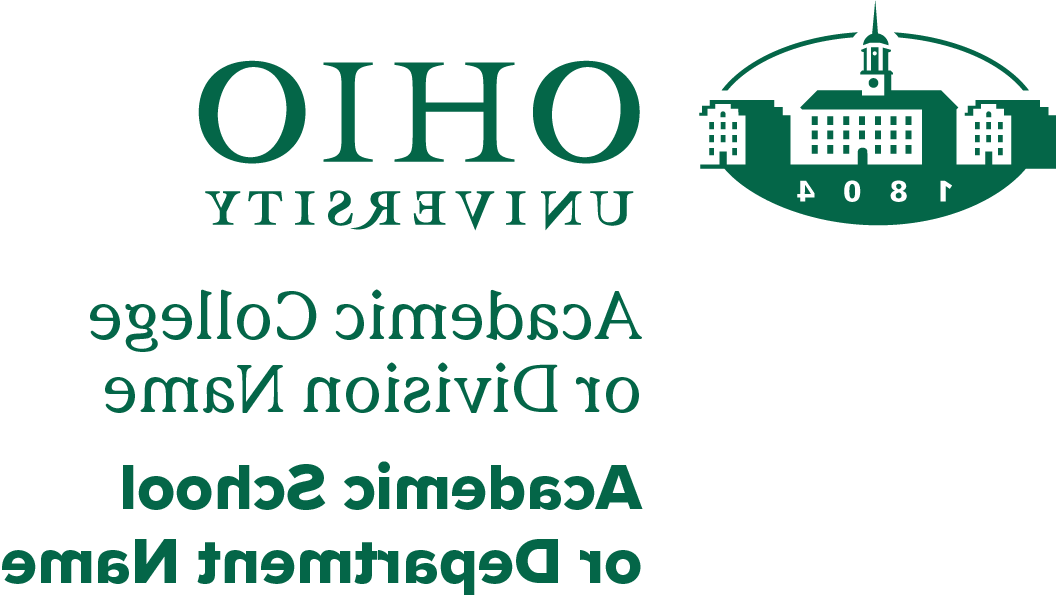 Ohio University formal logo lockup with unit and department